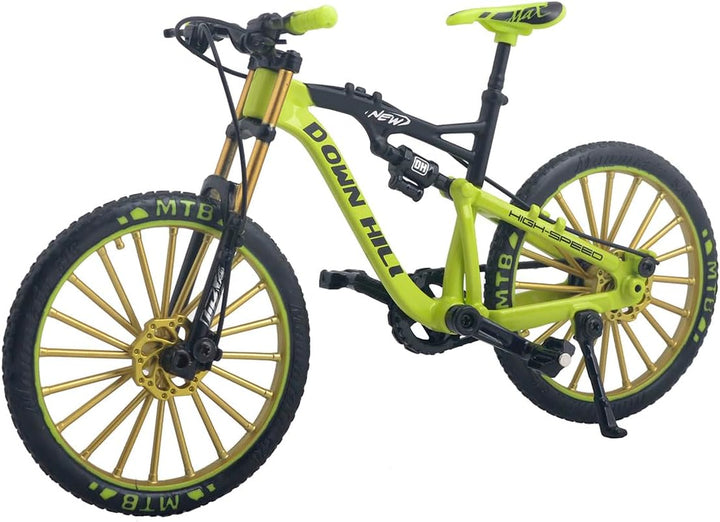 Alloy Mountain MTB Bicycle Ornament Model Bike Cake Topper Racing DH Bike Mountain Finger Bicycle Toy Mini XC Bicycle Vehicles Party Decorations Crafts for Home (Black Orange)