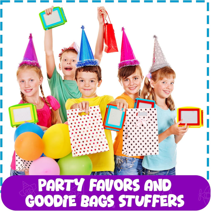 Magnetic Drawing Board for Kids - (Pack of 12) Erasable Doodle Sketch Tablet and Travel Drawing Pad for Kids Boys and Girls, Birthday Party Favors and Party Stocking Stuffers for Kids