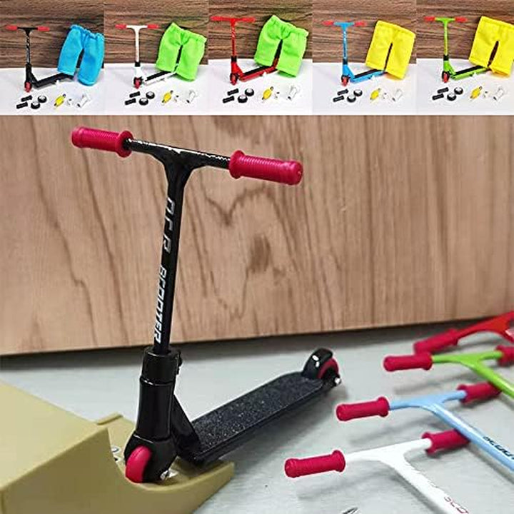Finger Scooter with Tools and Shoes - Board Accessories Pack 1 Black Toy for Kids (Black Scooter)