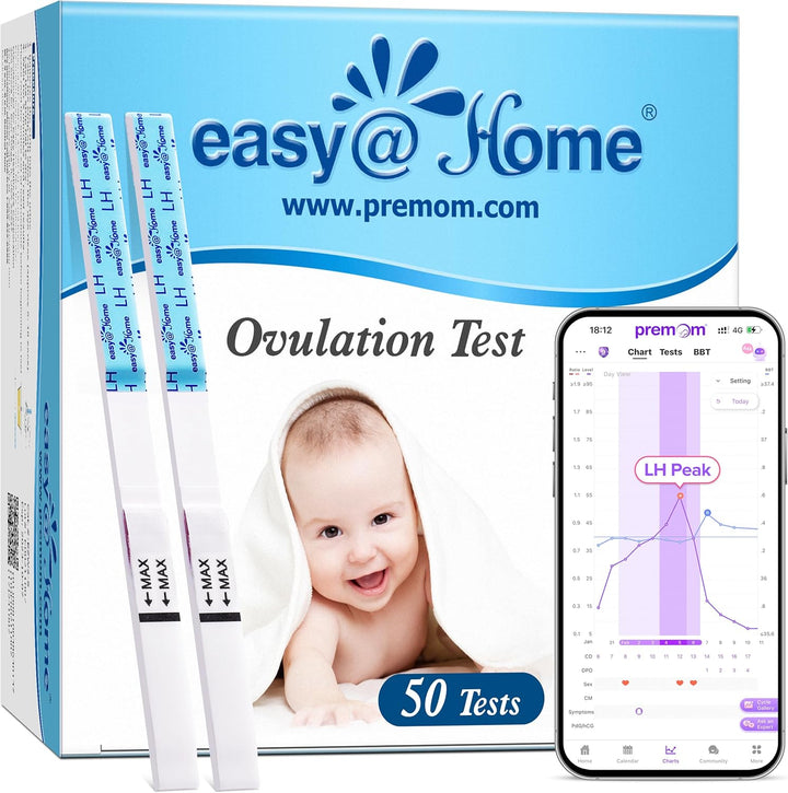 Ovulation Test Strips, 25 Pack Fertility Tests, Ovulation Predictor Kit, Powered by Premom Ovulation Predictor Ios and Android App, 25 LH Strips
