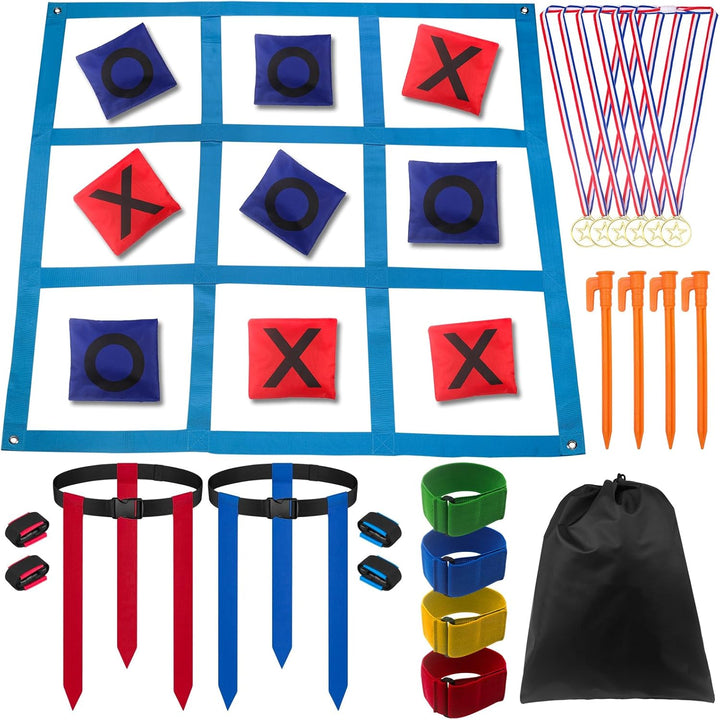 Outdoor Giant Tic Tac Toe Games for Kids Adults and Family, Large Carnival Yard Lawn Bean Bag Toss Game outside Field Day Birthday Party Backyard Easter Fall Festival Beach Fun Games