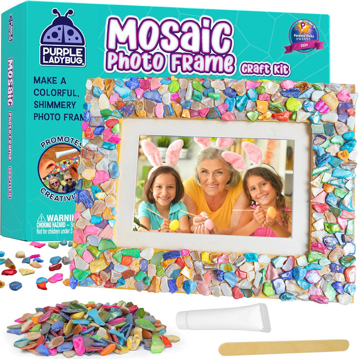 DIY Mosaic Photo Frame Craft Kit - Summer Activities for Kids & Teens, Arts & Crafts for Girls 8-12, Birthday Gift for Girls, Fun Craft for Kids Ages 6-12