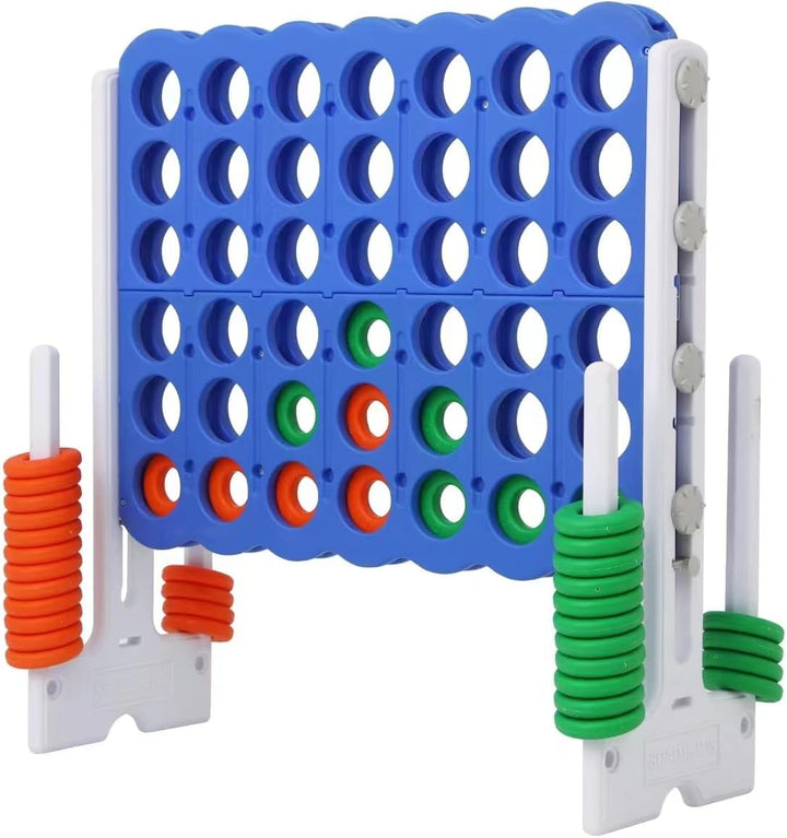 Giant 4 Connect in a Row Game, Height Adjustable Jumbo Yard Games for Kids and Adults Outdoor Play, Backyard Large Four Connect Floor Games, Patent Authorized (Blue/Red)