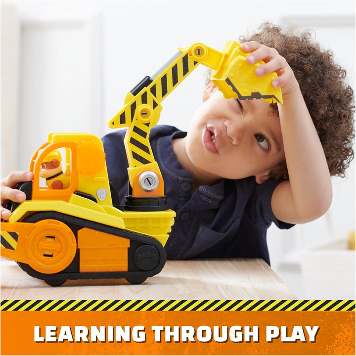 , Bark Yard Deluxe Bulldozer Construction Truck Toy with Lights, Sounds & Rubble Action Figure, Kids Toys for Boys & Girls Ages 3+