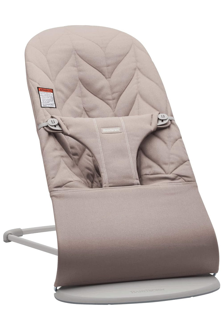 Bouncer Bliss, Sand Gray, Woven, Classic Quilt | 2-In-1 Adjustable Baby Bouncer Seat and Toddler Chair, Newborn to Toddler (8-29 Lbs), 4 Positions, Lightweight & Portable