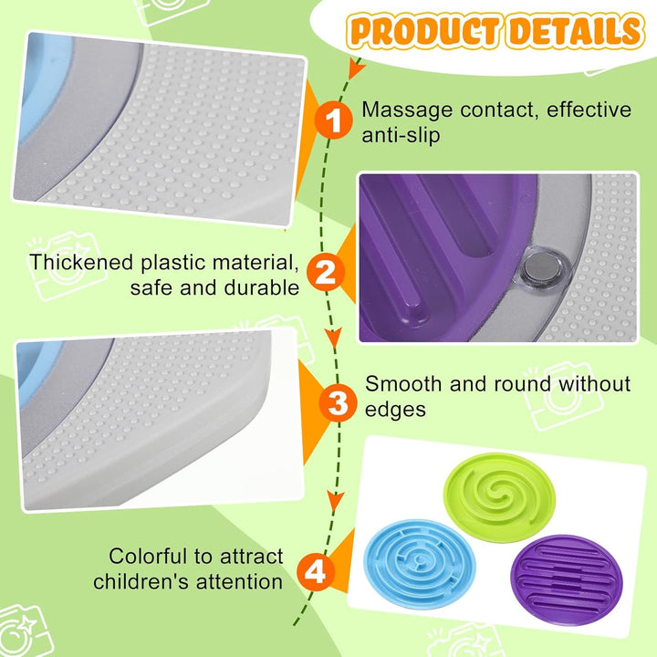 Balance Board for Kids,Rocking Seesaw with 3 Replaceable Maze Boards Plastic Toddler Maze Wobble Rocker for Sensory Training Boys Girls Adult Physical Therapy(Labyrinth)