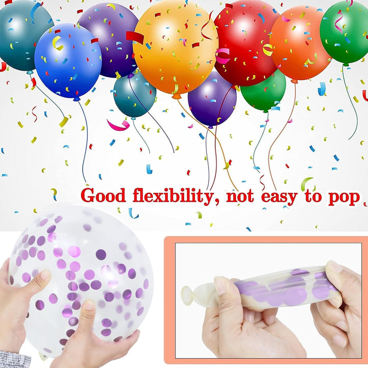 68Pcs Pink and Purple Balloons, 12 Inch Metallic Purple Pink Latex Balloon Confetti Ballons with Ribbons Party Balloons for Wedding Girls Birthday Baby Shower Decorations.