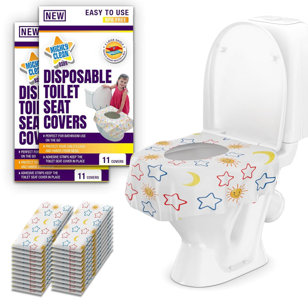 Toilet Seat Covers Disposable Value Pack - 22 Large Waterproof Potty Covers for Toddlers, Kids, and Adults by  - 2 Packs of 11 Covers