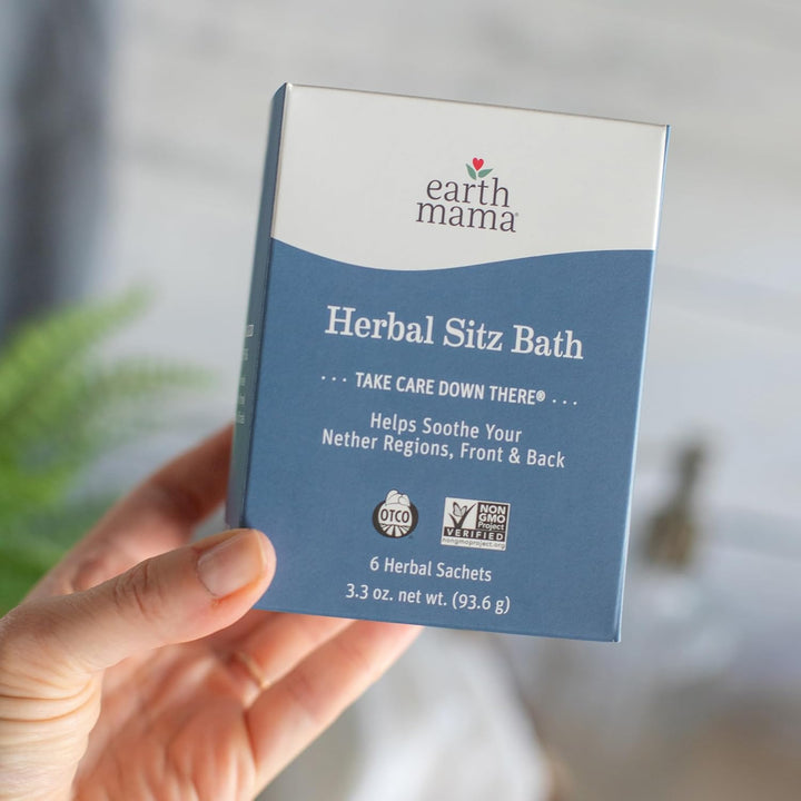 Herbal Sitz Bath | Pregnancy & Postpartum Essentials, Soothing Sitz Bath for Hemorrhoids with Witch Hazel, & Calendula, 6-Count