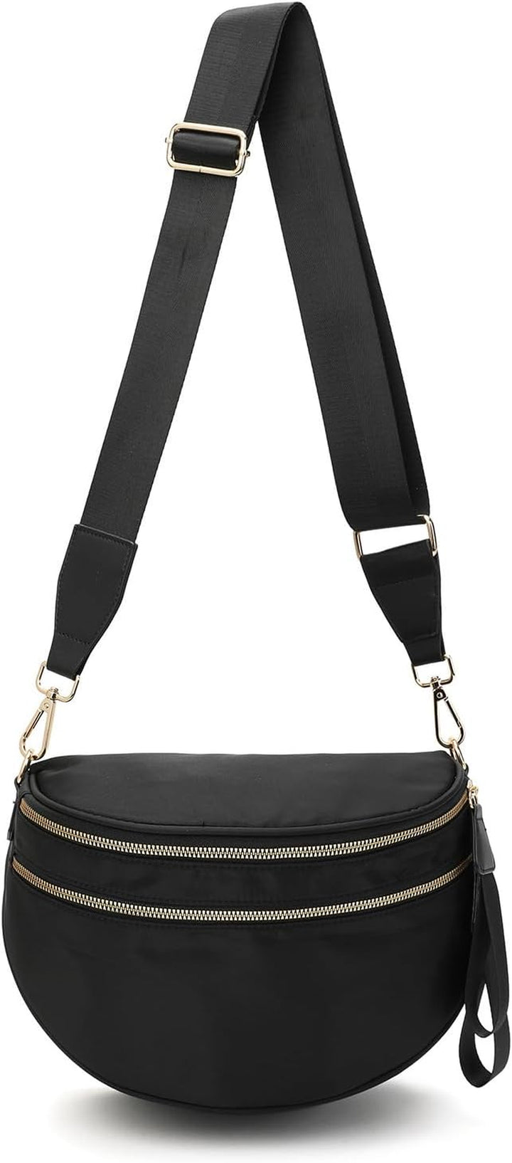 Mommy Bum Bag Crossbody, 2025 Trendy Checkered/Solid Nylon Waterproof Adjust Wide Straps Large Mom Diaper Bag