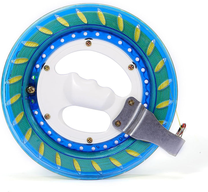 Kite Reel and Kite String with Reel, 8 Inches Dia Includes 1000Ft Line High Strength Kite String, Kite String Spool Wiht Lock for Outdoor Kites (Blue)