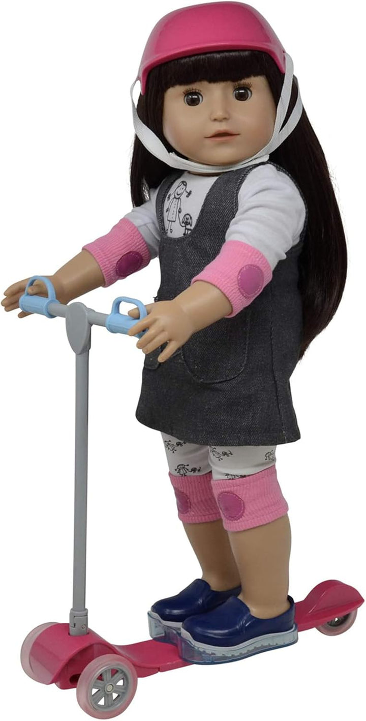 18" Scooter & Helmet Set - Accessories for 18In Dolls, Bike Play Set (Scooter+Helmet)