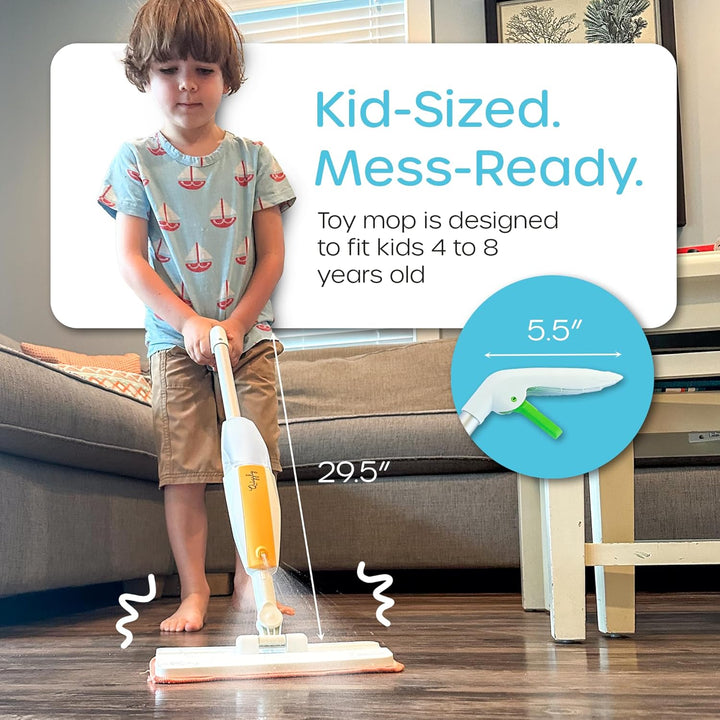 Toy Spray Mop for Kids - Toddler Cleaning Set with Real Water Sprayer - Montessori Cleaning Set Mini Sweeper - Educational and Fun Kids Mop - Squeeze and Spray