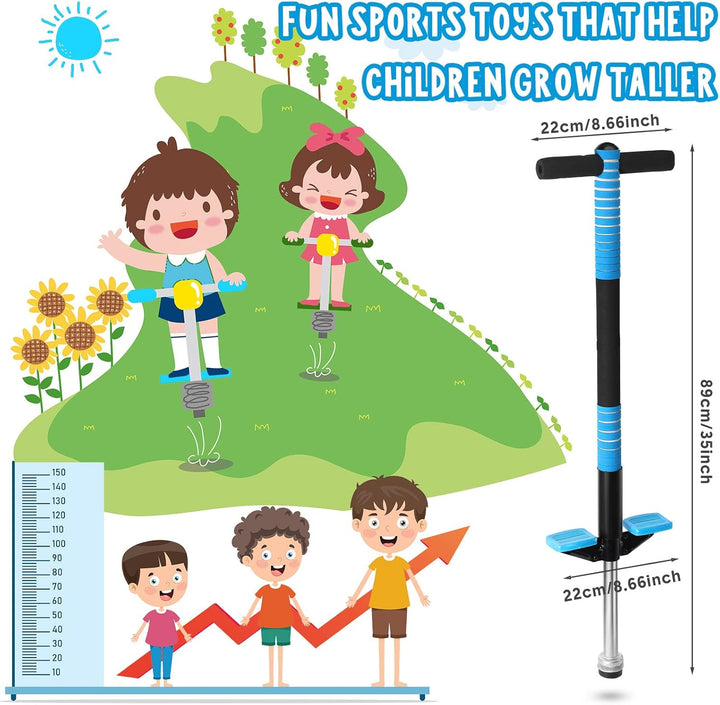 2 Pack Pogo Stick for Kids Age 6 and Up, Suitable for 40-80 Lbs, Soft Foam Jump Stick, Pogo Stick for Beginners Kids Exercise Body Balance Keep Healthy (Green and Blue)