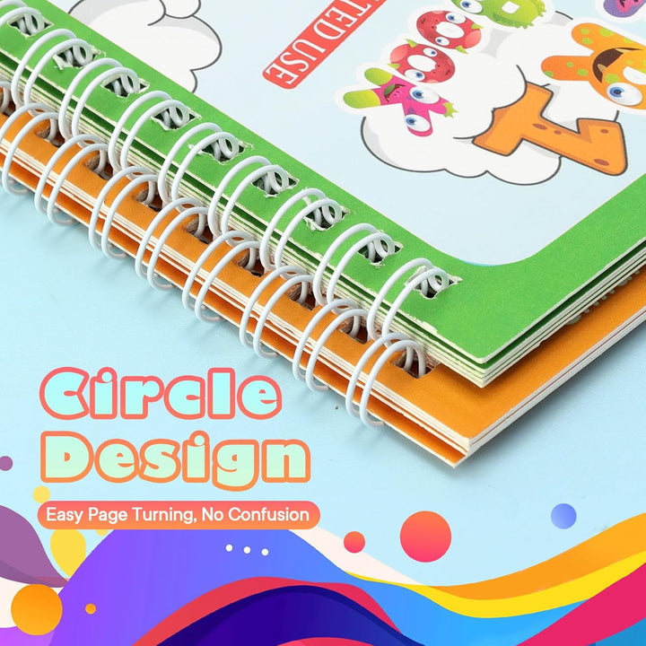 5 Pack Reusable Water Coloring Book for Toddlers, Water Doodle Book Toys, Paint with Water Books,Mess-Free Coloring Book, Portable Educational Doodle Drawing Toy, Educational Learning Kits Gifts