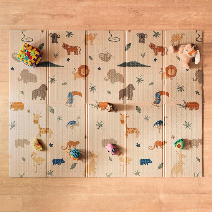 Reversible Baby Floor Mat - Foldable and Lightweight Baby Play Mat for Floor - Easy Storage and Travel - Stars and Sky