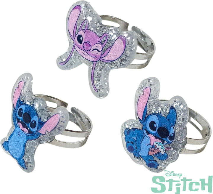 Lilo & Stitch Girls Jewelry Set - Dress up 9 Piece Toy Jewelry Box Set with Bead Necklace, Bracelet and Ring - Play Accessories - Ages 3+