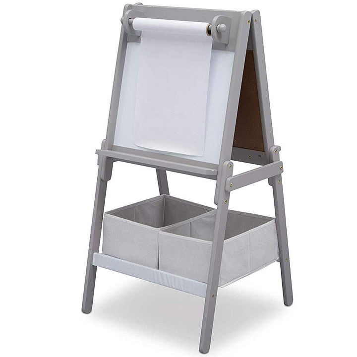 Mysize Kids Double-Sided Storage Easel -Ideal for Arts & Crafts, Drawing, Homeschooling and More - Greenguard Gold Certified, Grey