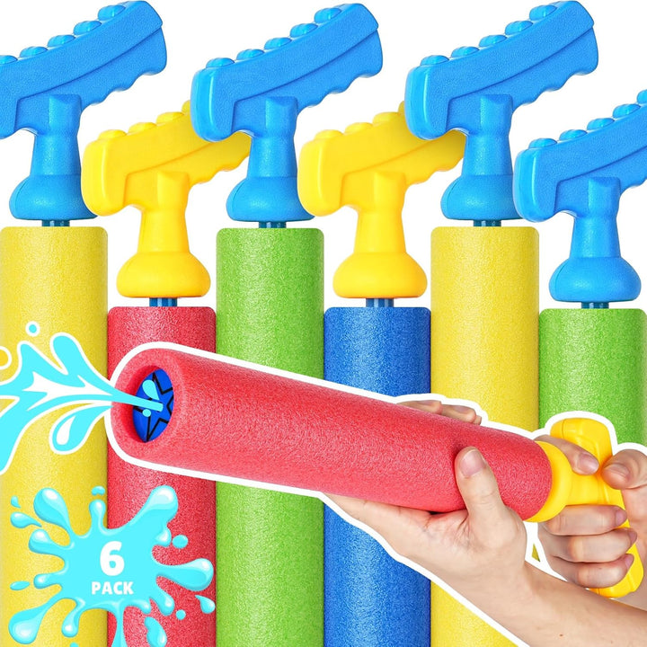 Water Gun, 6 Pack Super Water Soaker Blaster Squirt Guns 40 Ft Water Shooter Swimming Pool Beach Summer Party Outdoor Water Game Fighting Toys for Kids Boys Girls