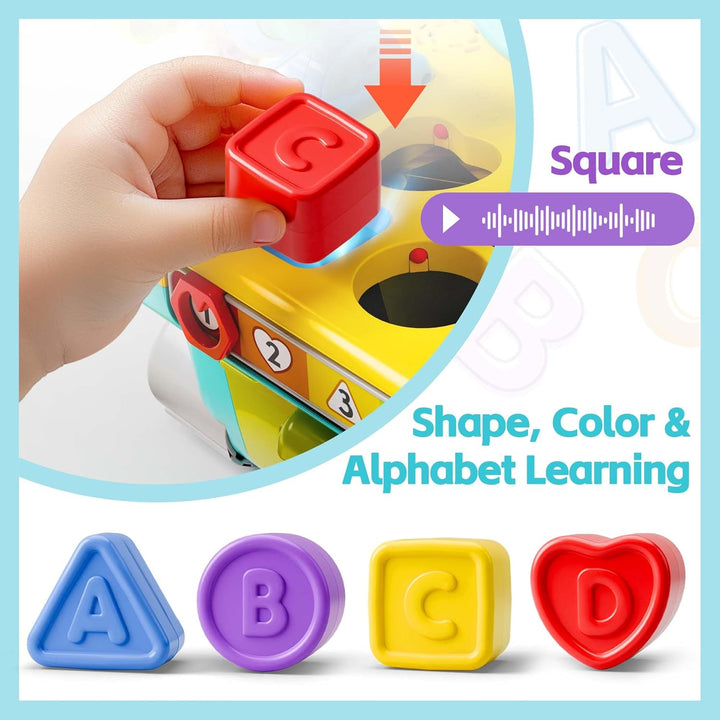Toddler Musical Workbench Toys for One Year Old Boys, Baby Pretend Play Tool Set, Infant Shape Sorter Activities, Kids Pounding Game, 1St Birthday Gift for 12 18 24 Month Girls Age 1 2 3