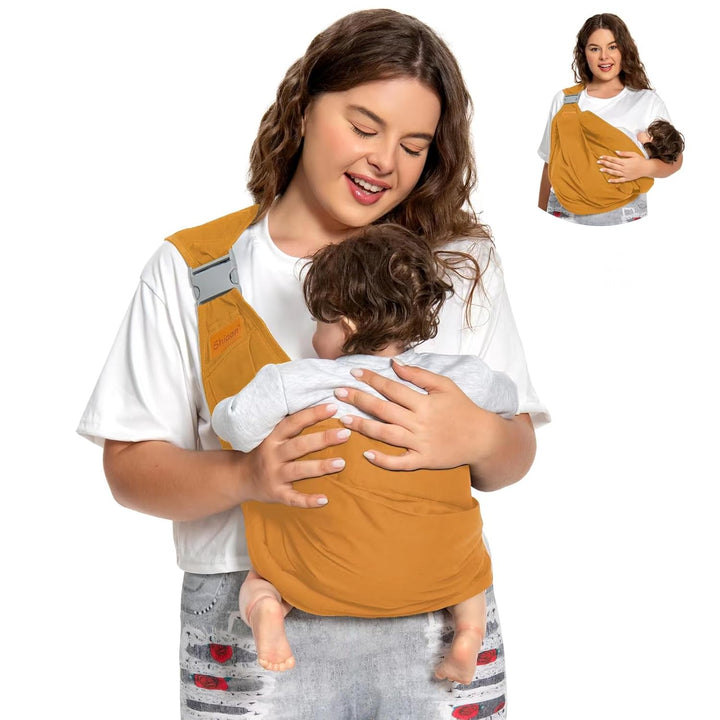 Baby Sling Carrier, Baby Carrier Newborn to Toddler(7-45Lbs), Toddler Carrier with Safety Buckle, One Shoulder Adjustable Shoulder Strap, One Size Fits All, Grey