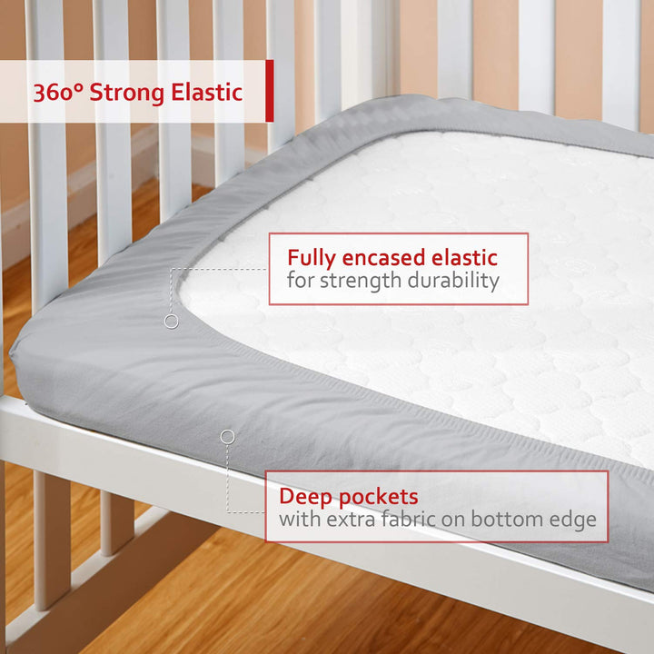 Pack and Play Sheets Fitted, Breathable Thick Playard Lovely Print Cover 39"×27"×5" Compatible with Graco Pack N Play, Gray Star