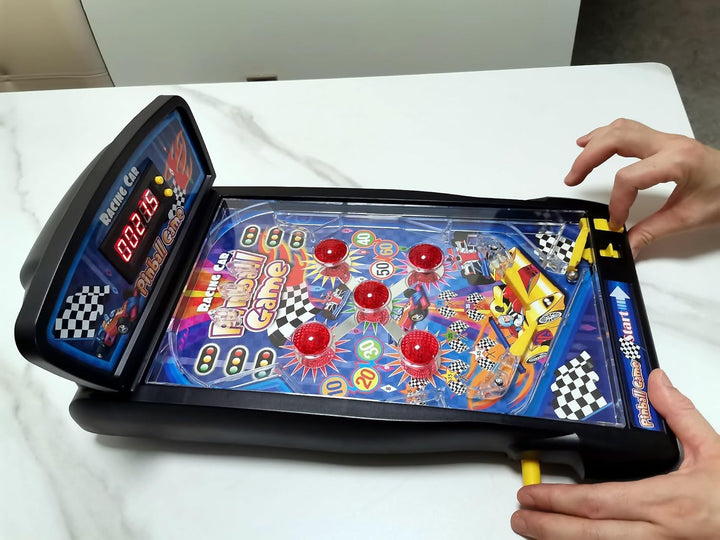 Racing Car Pinball Machine,Electronic Tabletop Pinball Game with Lights & Sounds,Led Digital Scoreboard,Suitable for Kids and Adults