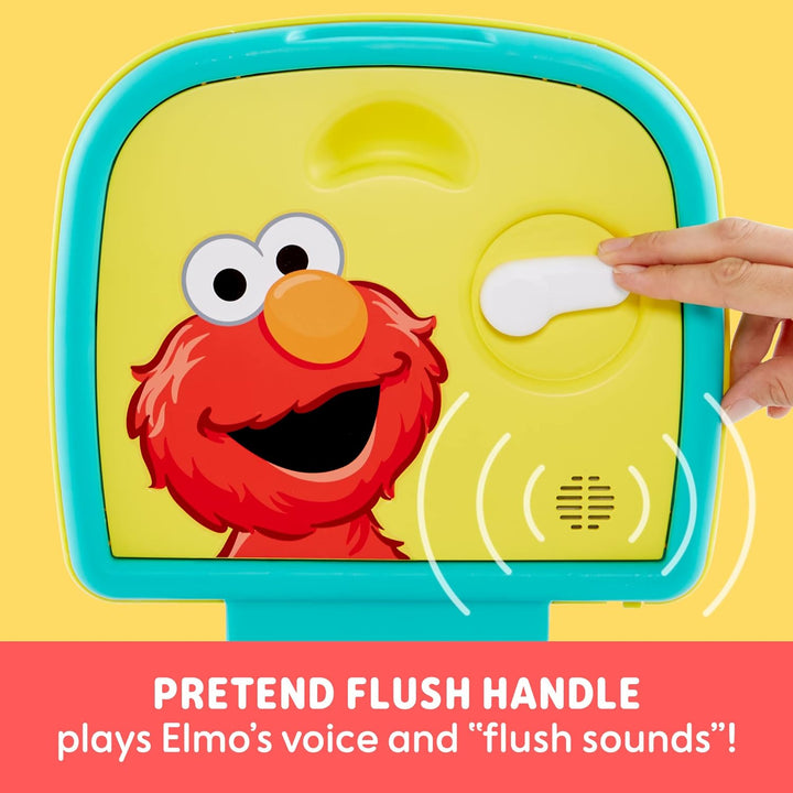 Elmo Hooray 3-In-1 Potty Training Toilet Seat and Step Stool, Easy to Clean Design with Flush Handle and Sounds, Portable and Great for Travel, Perfect for Toddler Boys and Girls 1-3