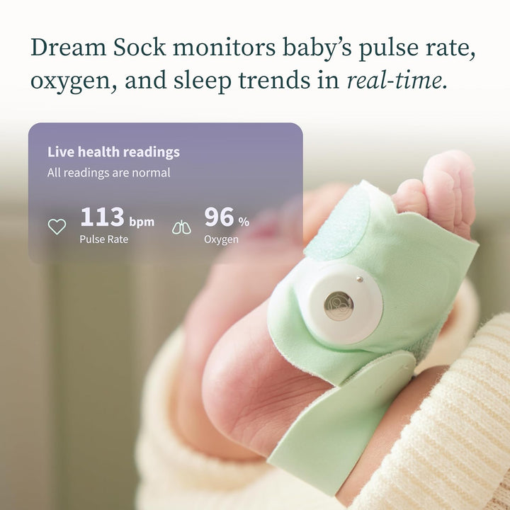 Dream Sock® - Fda-Cleared Smart Baby Monitor - Track Live Pulse (Heart) Rate, Oxygen in Infants - Receive Notifications