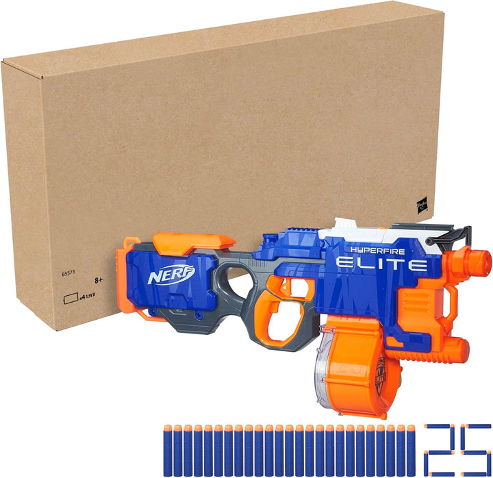 Hyperfire Motorized Elite Blaster, 25-Dart Drum, Fires up to 5 Darts per Second, Includes 25 Official Elite Darts (Amazon Exclusive)