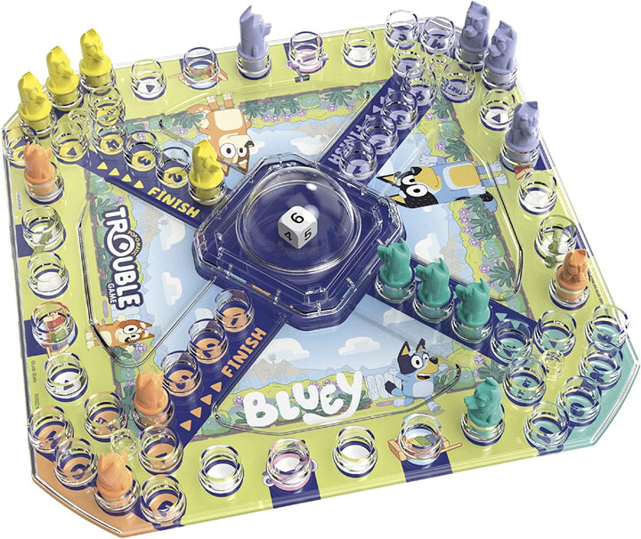 Trouble: Bluey Edition Board Game for Kids, 2-4 Players, Race Bluey, Bingo, Bandit, or Chilli to the Finish, Ages 5 and up (Amazon Exclusive)