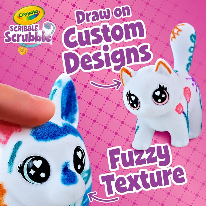 Scribble Scrubbies Tub Set (4 Pets), Washable Pet Care Toy, Coloring Animal Craft, Toys for Girls & Boys, Gifts for Kids, Ages 3+