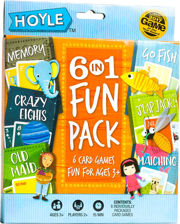 6 in 1 Kids Playing Cards Multi Game Pack, 6 Fun Games in 1 (Ages 3+)