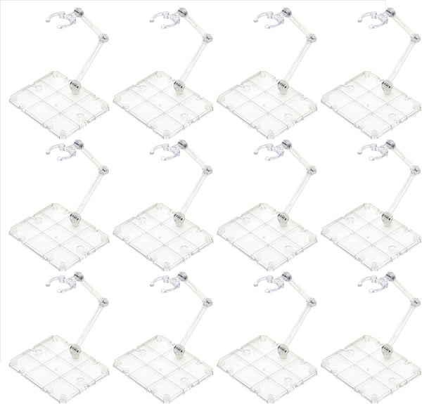 Action Figure Stand Assembly Action Figure Display Holder Base Universal Humanoid Model Support Display Stand Compatible with HG RG SD SHF Gundam 1/144 Toy, 12PCS