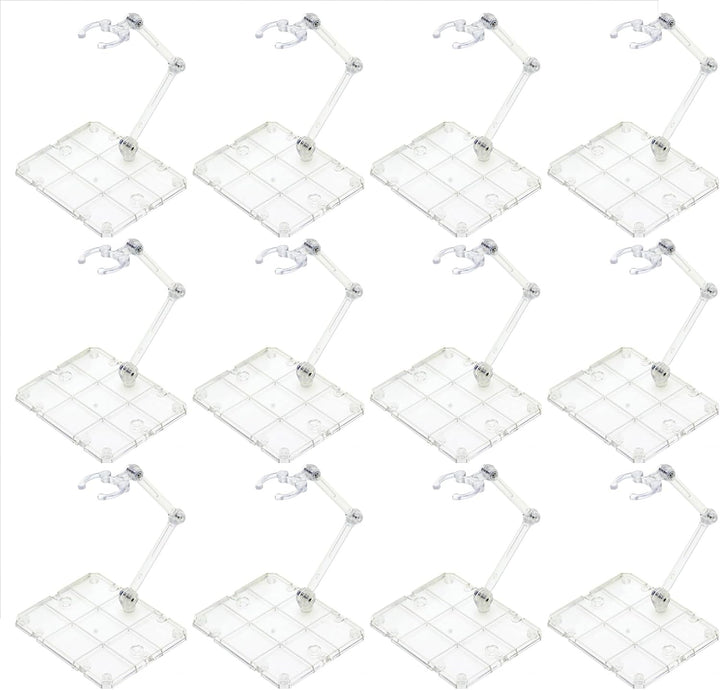 Action Figure Stand Assembly Action Figure Display Holder Base Universal Humanoid Model Support Display Stand Compatible with HG RG SD SHF Gundam 1/144 Toy, 12PCS