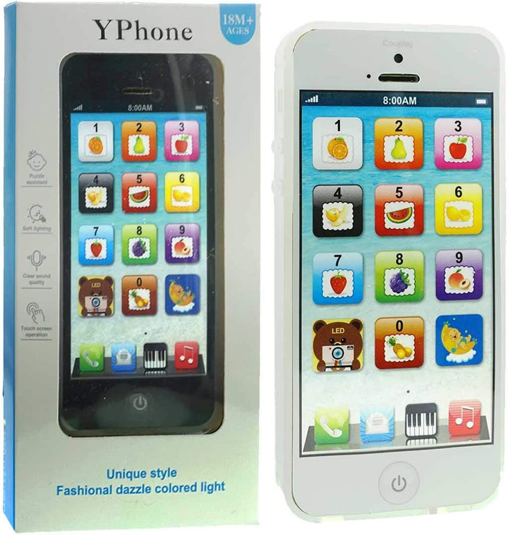 Cooplay Baby IQ Phone Toy Play Music Phone Shape Early Electronic Mobile Songs Learning Smartphone Toddler Education Lights for Christmas Kids