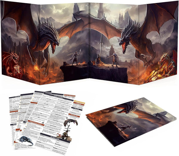 DND DM Screen, Master Screen Compatible with Dungeons and Dragons Board Games Masters, TTRPG Accessories DND Gifts for DM Dungeons Masters