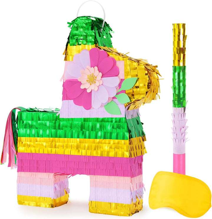 Unicorn Piñata - Unicorn Party Supplies Piñata Bundle with Blindfold and Bat for Girls Kids Rainbow Unicorn Theme Birthday Party Game Decorations (15.7" X 12.2" X 3.1")