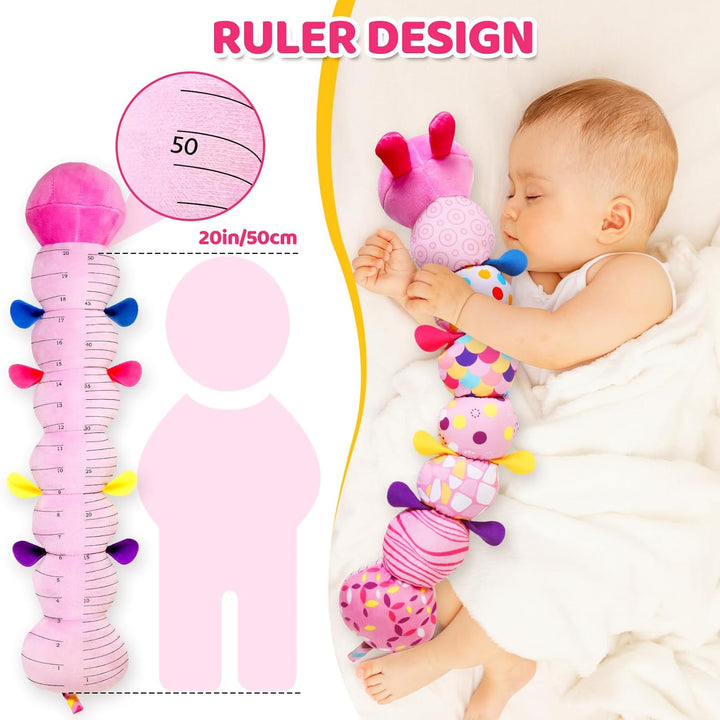 Baby Toys 0-6 6-12 Months, Sensory Music Animal Stuffed Toy for 0 1 2 3 4 5 6+ Months, Plush Toy with Crinkle and Rattles for Infant Newborn, Tummy Time Toys Gifts for 0-3-6-12 Month