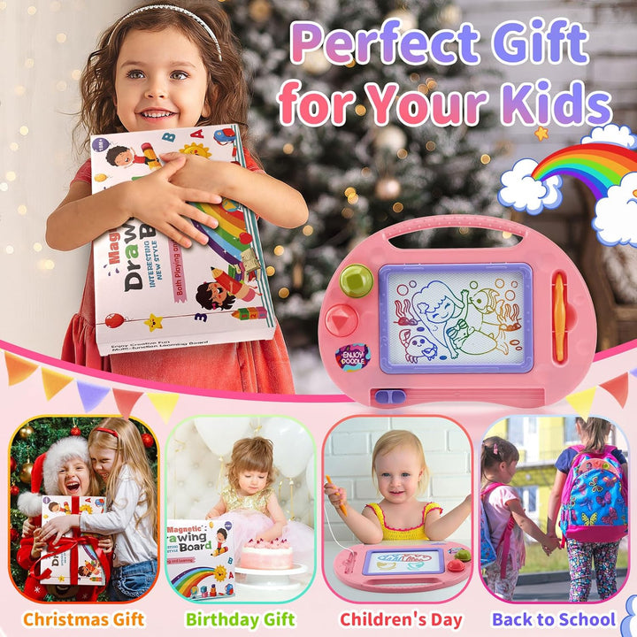 Toddler Toys,Toys for 1-2 Year Old Girls,Magnetic Drawing Doodle Board for Kids Toy,Educational Learning Baby Toy for 18 Months 1 2 3 Year Old Girl Boy Birthday Easter Gifts,Arts and Crafts