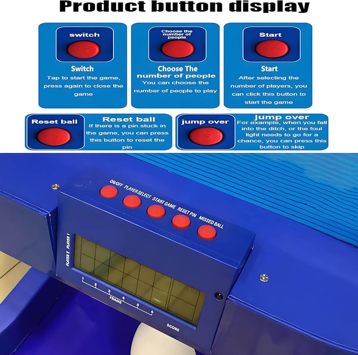 Electronic Bowling Alley Game, Indoor Bowling Ball Sports Game Console with LED Electronic Scoreboard, with Automatic Reset, Lighting & Simulation Sound Effect, Fun for Children and Adults,3.5M/11Ft