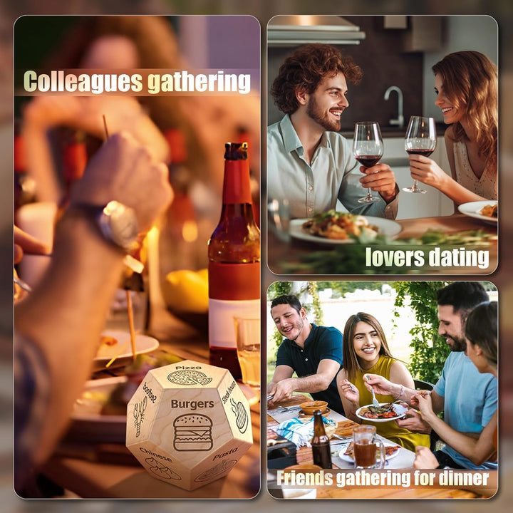 Food Dice Stocking Stuffers for Men Women Kids Adults Date Night Dice Couples Gifts for Him Her Anniversary Christmas Birthday Wedding Gifts for Men Women Him Her Boyfriend Girlfriend Husband