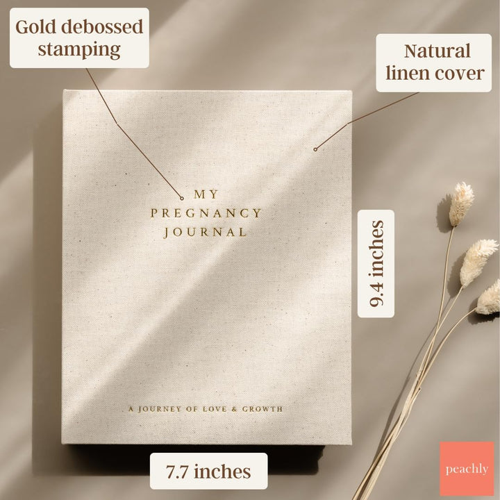 Pregnancy Journal - Linen Pregnancy Book to Capture Every Milestone - Pregnancy Must Haves - Baby Book Keepsake Pregnancy Journals for First Time Moms and Experienced Moms