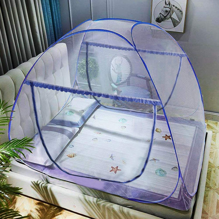 Pop-Up Mosquito Net Tent for Beds Portable Folding Design with Net Bottom for Baby Adults Trip (79 X71X59 Inch)