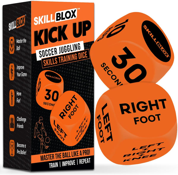 Soccer Kick up Training Dice (2 Pcs) - Soccer Gifts for Boys 8-12 Juggling Skills Game - Training Equipment Accessories (Kick up DICE)