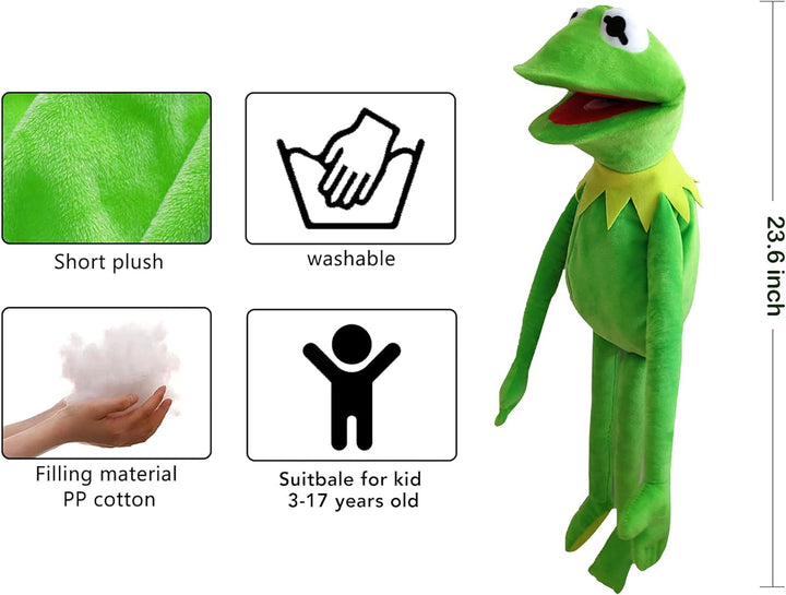 Kermit Frogs Hand Puppet, Frog Plush,The Muppets Show, Soft Frog Puppet Doll Suitable for Role Play -Green, 24 Inches