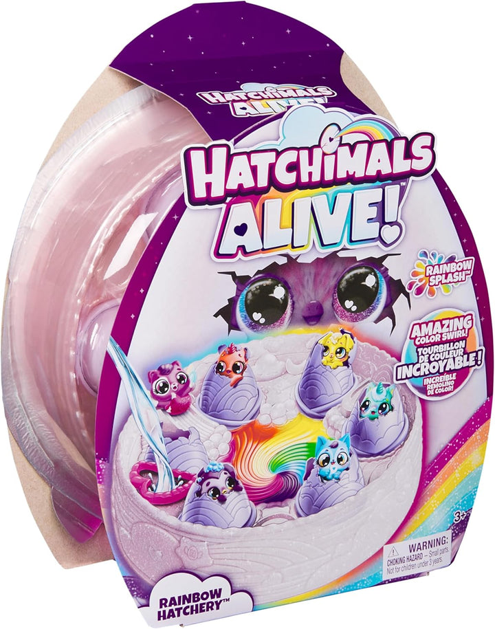 Alive, Rainbow Hatchery with 6 Mini Figures in Color Reveal Eggs & over 10 Accessories, Kids Toys for Ages 3 and Up