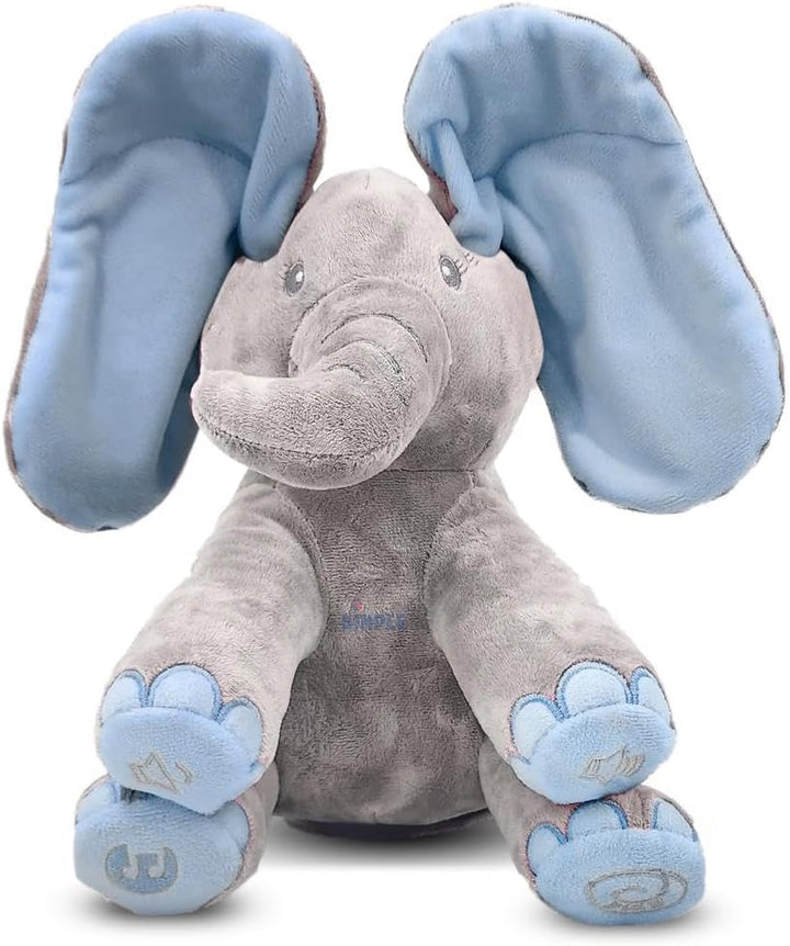 Kaia Peek a Boo Elephant Toy, Interactive Singing Stuffed Elephant Plush with Moving Ears, Musical Stuffed Animal for Babies and Toddlers, Adorable Elephant Baby Toy