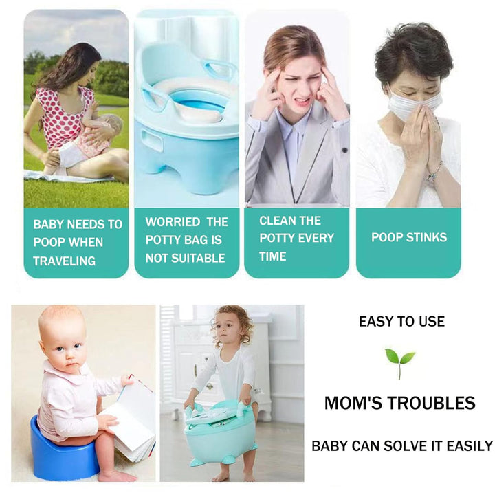 Potty Chair Liners with Elastic, Portable Potty Training Bags, Potty Refill Liners Disposable for Toddlers Kids and Baby,Toilet Seat Cover,17X8Inches,Clear