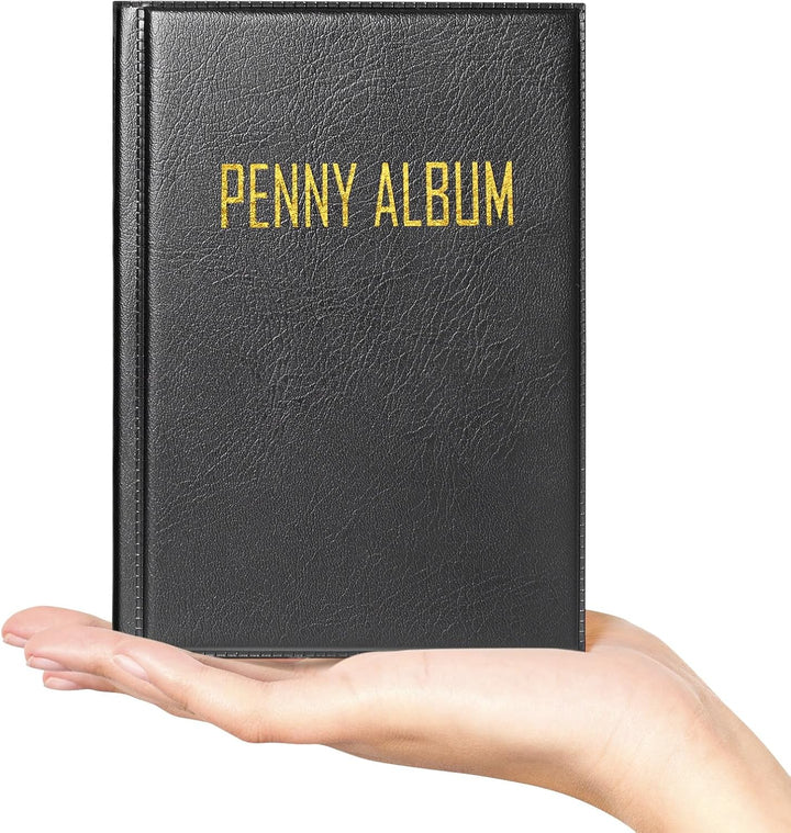 Mini Pressed Penny Book, Penny Album Hoold 108 Coins, Portable Penny Holder for Collectors, Fit for Travel and Home Use, Black